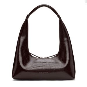 MARGE SHERWOOD Brown Crinkled Leather Shoulder Bag